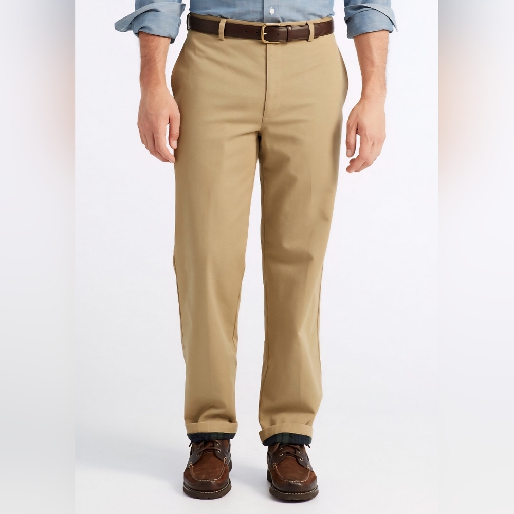 Men's L.L. Bean 40x30 Natural Fit Fleece Lined Khaki Pants